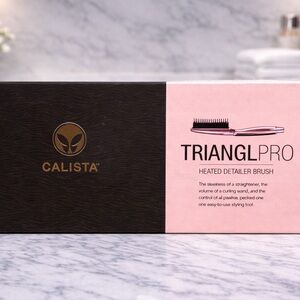 Calista TrianglPro Heated Detailer Brush Rose Gold Pink NIB